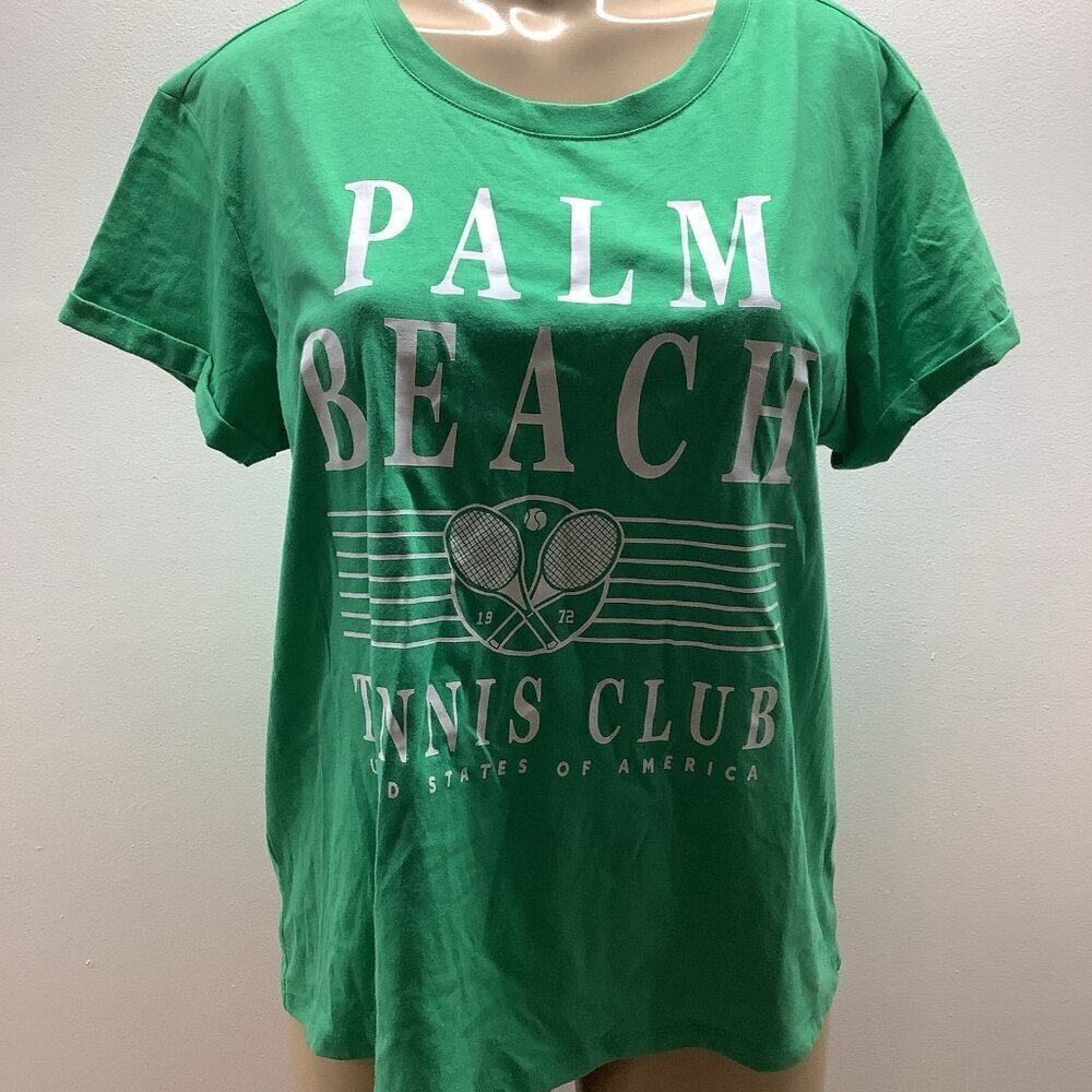 Tru Self Size Large Green Palm Beach Tennis Club T-Shirt. New With Tags.